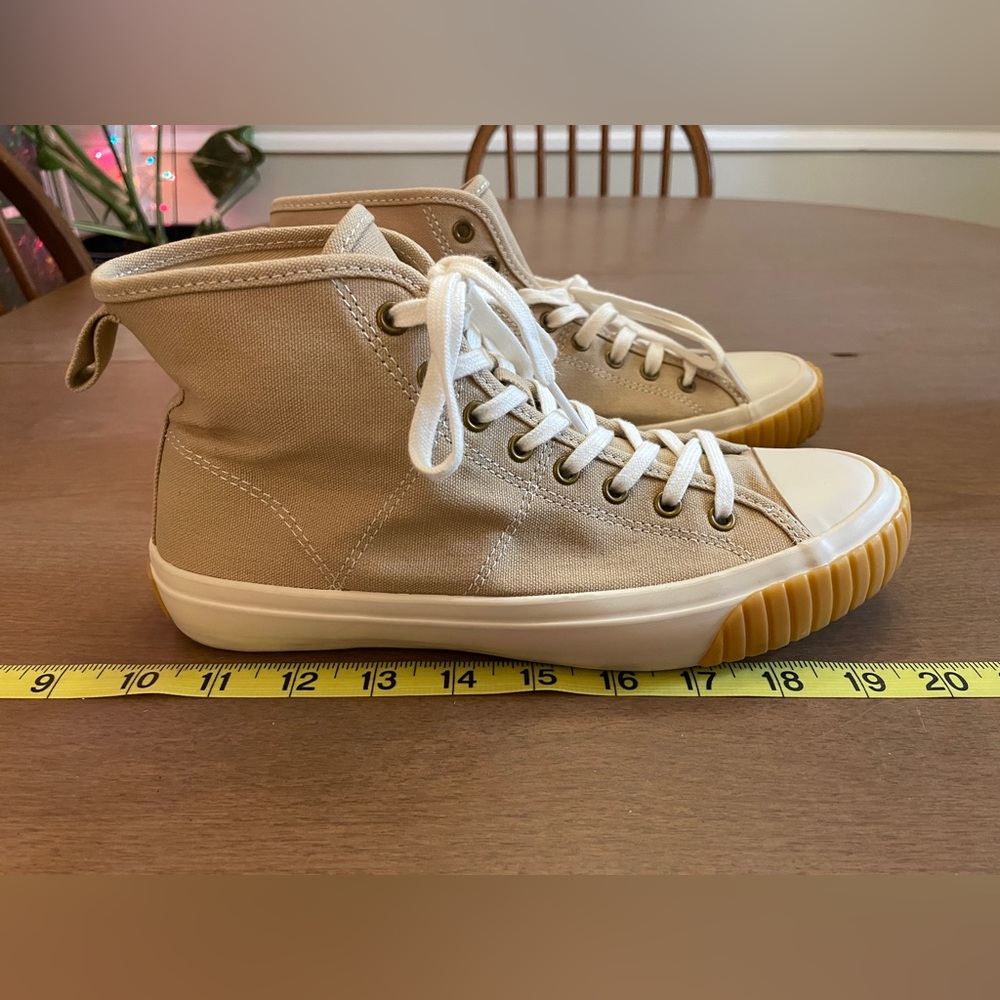 J. Crew Cream Thick Canvas High-Top Sneakers